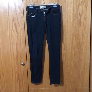 Hollister super skinny dark blue jeans.
